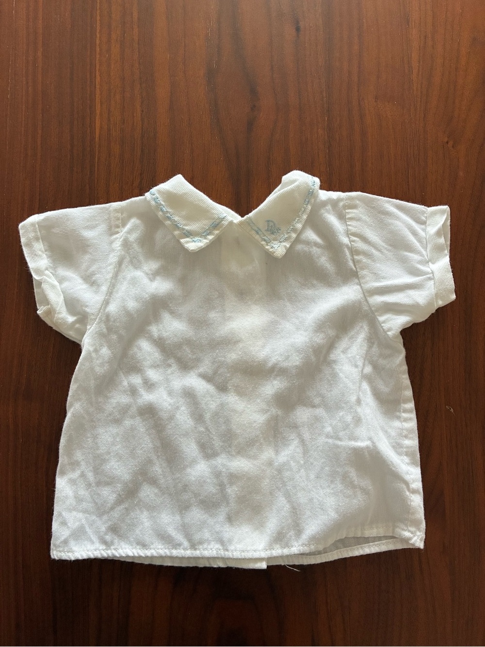 Vintage Baby Dior white short sleeve collared shirt